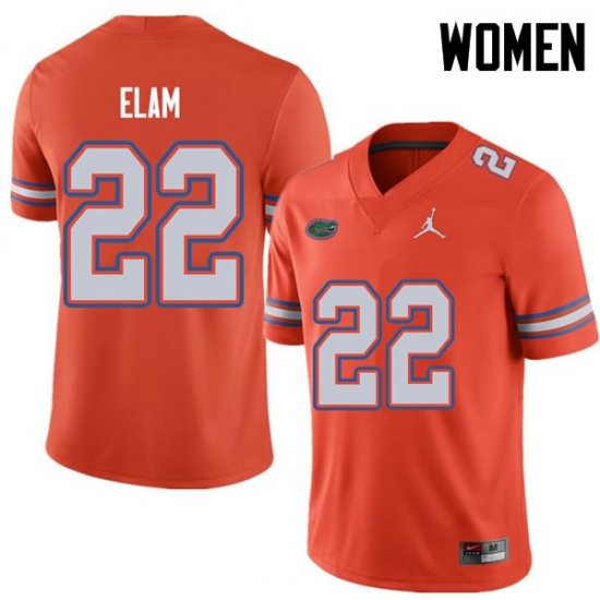 Women's Florida Gators #22 Matt Elam NCAA Jordan Brand Orange Authentic Stitched College Football Jersey QRZ1162WF